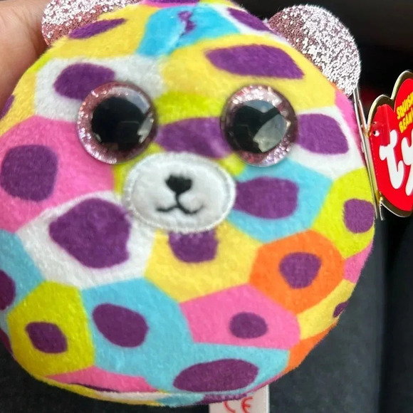 🦖💗NWT TY Squishy Beanies GISELLE THE LEOPARD CLIP 3” Mini plush Squish-a… - Picture 2 of 6
